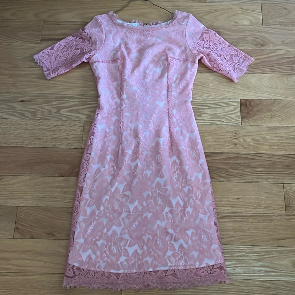 Shabby Apple Lace Sheath Dress Peach Pink Size 4 Elegant Feminine